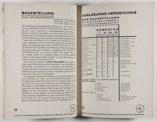 Staatliche Bauhochschule Weimar. Aufbau und Ziel (State Architecture Academy Weimar. Structure and Goal)