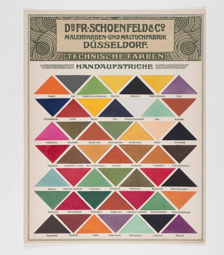 Item #48291 Dr. Fr. Schoenfeld & Co. Malerfarben- und Maltuchfabrik Düsseldorf: Technische Farben (Paint and Canvas Manufacturer Düsseldorf: Technical Paints). n/a.