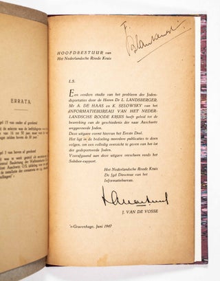 Reports of the Dutch Red Cross, "Sobibor" and "Auschwitz, Deel 1: Het Dodenboek van Auschwitz" (Part.1: the Death Book of Auschwitz) (2 vols.)