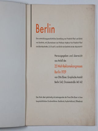 Berlin. Eine entwicklungsgeschichtliche Darstellung (Berlin. An Evolutionary Account)