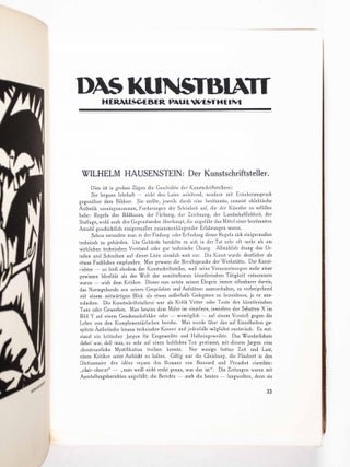 Das Kunstblatt. Vol. I. 12 Issues [Six original lithographs and four original woodcuts]