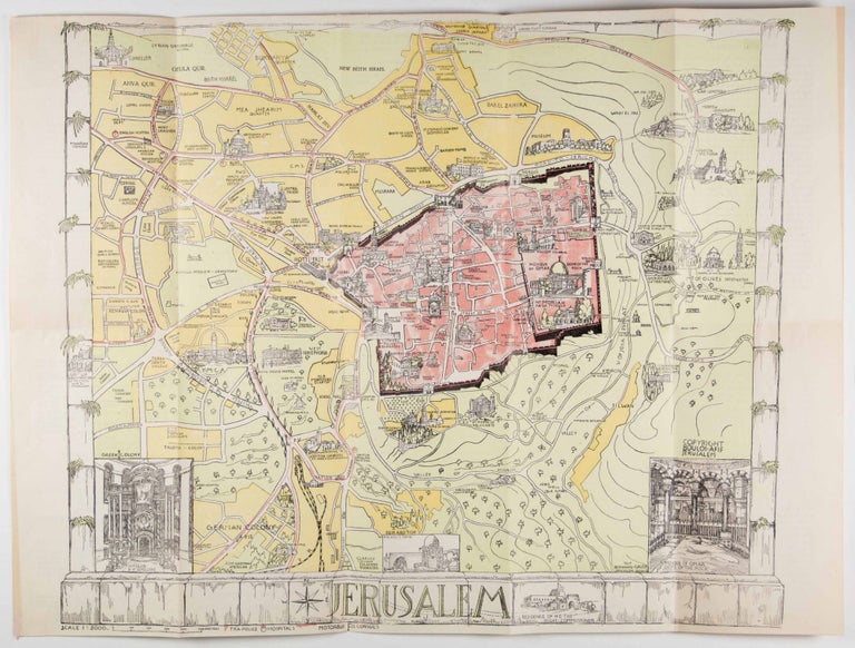 Item #48478 Guide-Map of Jerusalem. Bernhard Gauer, mapmaker and.