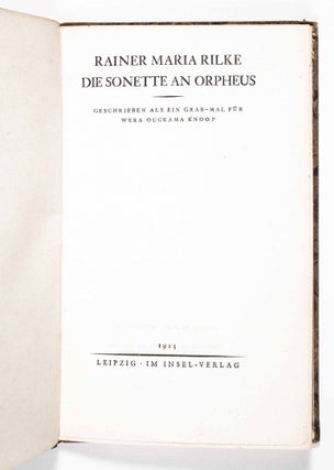 Die Sonette an Orpheus. Geschrieben als ein Grab-Mal für Wera Ouckama Knoop (The Sonnets to Orpheus. Written as a Monument for Wera Ouckama Knoop)