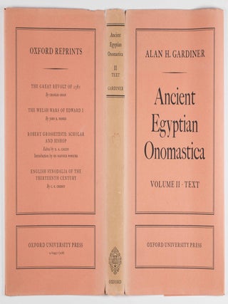 Ancient Egyptian Onomastica. 3 Vols.