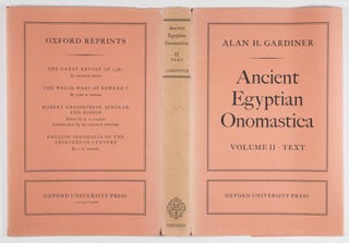 Ancient Egyptian Onomastica. 3 Vols.