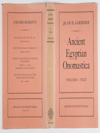 Ancient Egyptian Onomastica. 3 Vols.