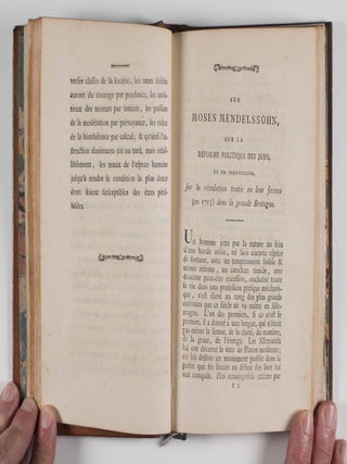 Sur Moses Mendelssohn, sur la Reforme politique des Juifs: et en particulier sur la Révolution tentée en leur faveur en 1753 dans la Grande Bretagne (On Moses Mendelssohn and the Political Reform of the Jews, in Particular, on the Revolution in Great Britain Attempted in Their Favor in 1753)