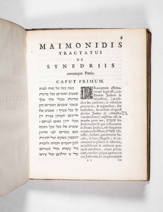 Masekhet Rosh ha-Shana: Tractatus Talmudicus de Festo Novi Anni ac Calendarum consecratione, itamque Maimonides De Synedriis et Poenis