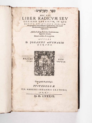 Item #48880 Sefer ha-shorashim: hoc est, Liber radicum, seu Lexicon Ebraicum (A Book of Roots, or...