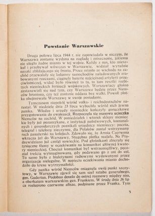 O Powstaniu Warszawskim (About the Warsaw Uprising)