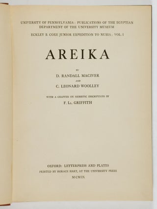 Areika (Eckley B. Coxe Junior Expedition to Nubia: Vol. I)