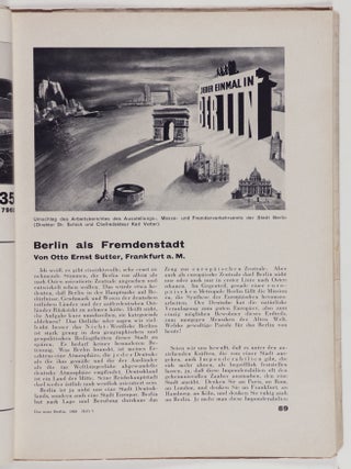 Das Neue Berlin. Monatshefte für Probleme der Grossstadt (The New Berlin. Monthly for Problems of the Metropolis) Issues 1, 2 and 5, 1929