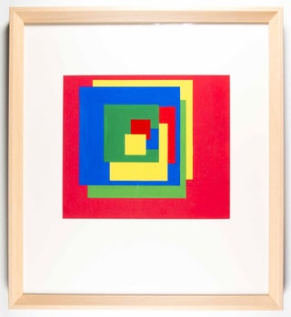 Item #49054 Original Tempera Painting: Cell of Abstract Animation Film Quadrate (Squares). Oskar...