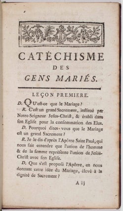 Catéchisme de gens mariés (Instruction for the Newly Married)