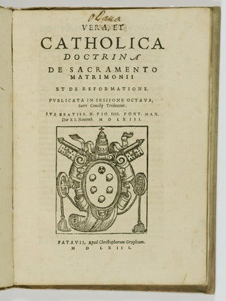 Omnia acta in Sacro Concilio Tridentino (All the Acts of the Sacred Council of Trent)