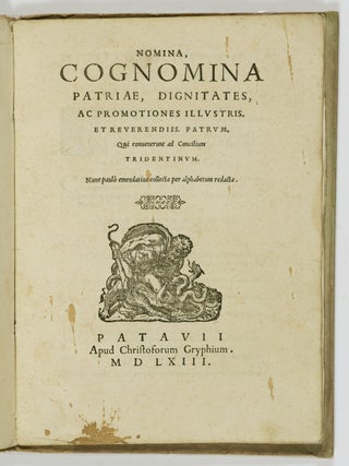 Omnia acta in Sacro Concilio Tridentino (All the Acts of the Sacred Council of Trent)
