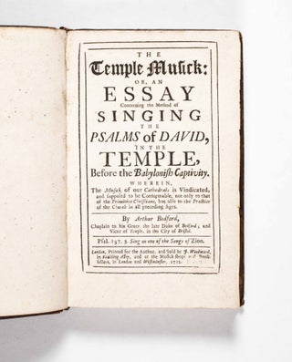 Item #49161 The Temple Musick: or, an Essay Concerning the Method of Singing the Psalms of David,...