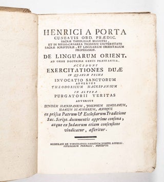 Item #49242 De linguarum orientalium (On the Eastern Languages). Henricus a. Porta