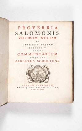 Item #49255 Proverbia Salomonis. Versionem integram ad Ebraeum fontem expressit, atque...