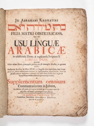Item #49257 Bat meyaledet la-'em: Filia matri obstetricans, hoc est: De usu linguae arabicae in...