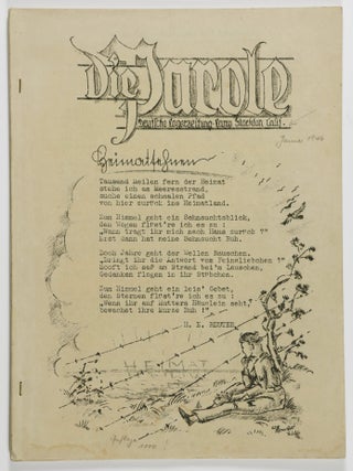 Die Parole. Deutsche Lagerzeitung - Camp Stockton Calif. (The Parole. German Camp Newspaper. n/a.