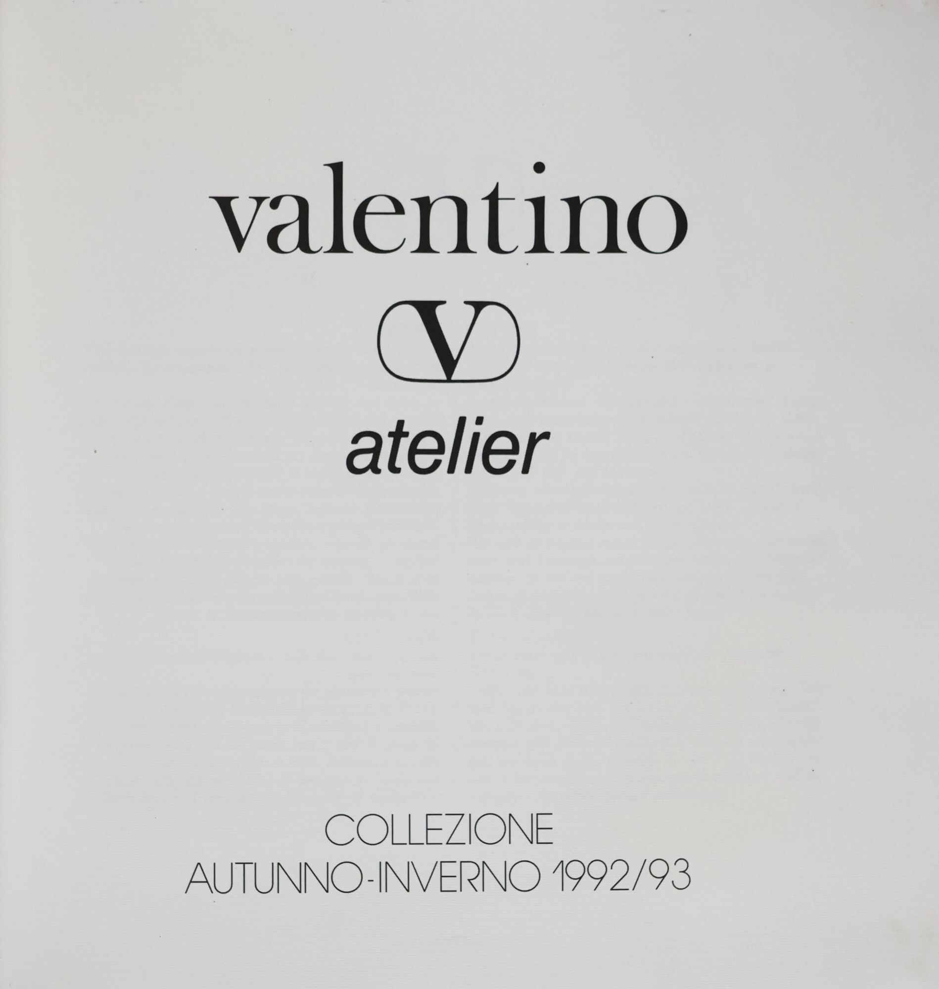 Valentino Atelier. Collezione Autunno-Inverno 1992/93 WITH