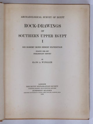 Rock-Drawings of Southern Upper Egypt. Sir Robert Mond Desert Expedition, Season 1937-1938, Preliminary Report. 2 Vols.