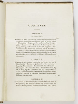 Lectures on the Elements of Hieroglyphics and Egyptian Antiquities