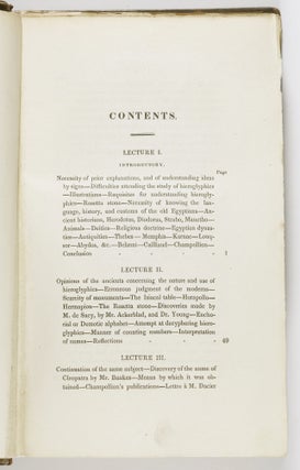Lectures on the Elements of Hieroglyphics and Egyptian Antiquities