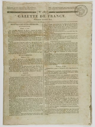Gazette de France (6 Issues) [NAPOLEONIC ERA, INCLUDING THE BATTLE OF WATERLOO & NAPOLEON'S ABDICATION]