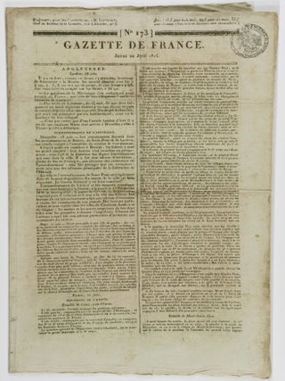 Gazette de France (6 Issues) [NAPOLEONIC ERA, INCLUDING THE BATTLE OF WATERLOO & NAPOLEON'S ABDICATION]
