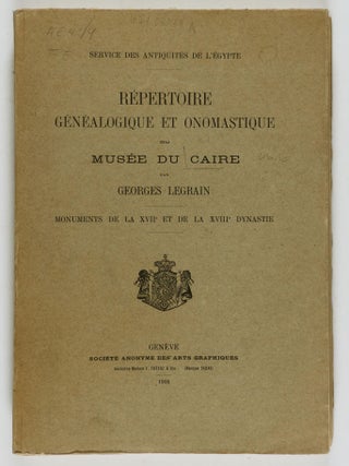 Répertoire Généalogique et Onomastique du Musée du Caire (Genealogical and Onomastic Directory of the Cairo Museum)