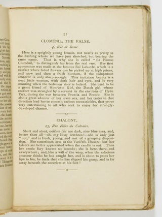The Pretty Women of Paris; Their Names and Addresses, Qualities and Faults, Being a Complete Directory; or, Guide to Pleasure For Visitors to the Gay City