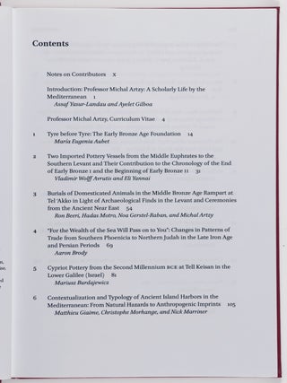 Nomads of the Mediterranean: Trade and Contact in the Bronze and Iron Ages. Studies in Honor of Michal Artzy