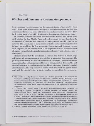 Further Studies on Mesopotamian Witchcraft Beliefs and Literature