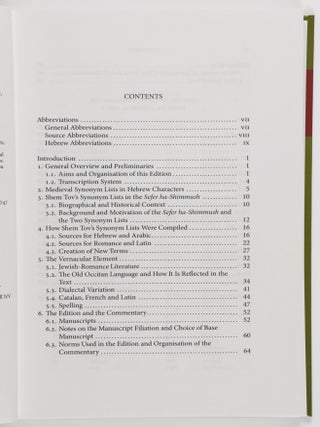 Medical Synonym Lists from Medieval Provence: Shem Tov ben Isaac of Tortosa: Sefer ha - Shimmush. Book 29 Part 1: Edition and Commentary of List 1 (Hebrew - Arabic - Romance/Latin)