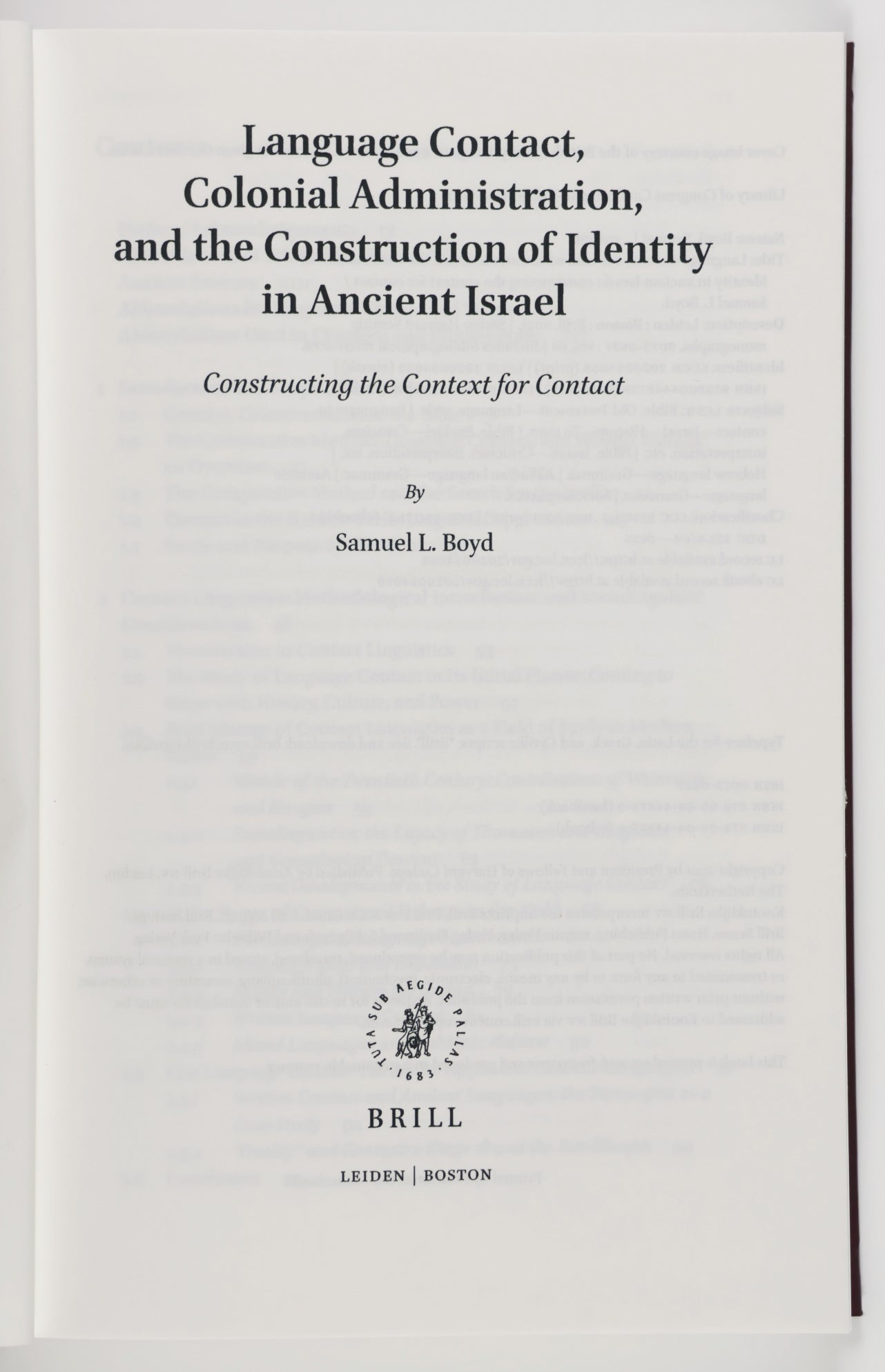 Language Contact, Colonial Administration, and the Construction of ...