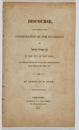 Item #52523 Discourse, Delivered at the Consecration of the Synagogue [K. K. Sh'erit...