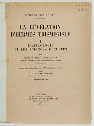 La Révélation D'Hermes Trismégiste (The Revelation of Hermes Trismegistus) 4 Vols.