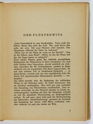 Geflüstertes. Die Hitlerei im Volksmund (Whispered. The Hitler Time in Vernacular)