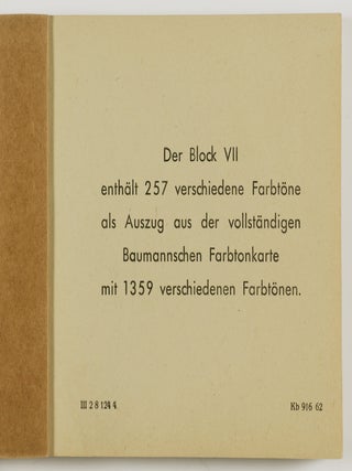 Baumanns Neue Farbtonkarte System Prase Block VII (Baumann's New Color Tone Card System Prase Block VII)