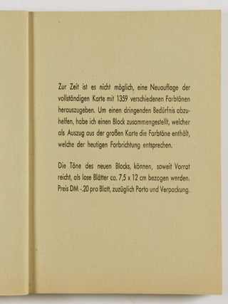 Baumanns Neue Farbtonkarte System Prase Block VII (Baumann's New Color Tone Card System Prase Block VII)