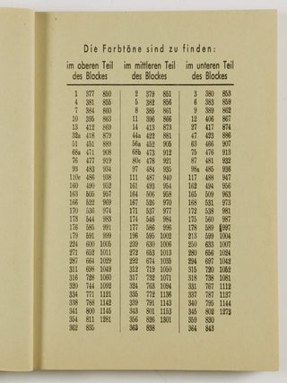 Baumanns Neue Farbtonkarte System Prase Block VII (Baumann's New Color Tone Card System Prase Block VII)
