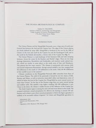 Ancient Nomads of the Aralo-Caspian Region : The Duana Archaeological Complex. University of Sydney Central Asian Programme