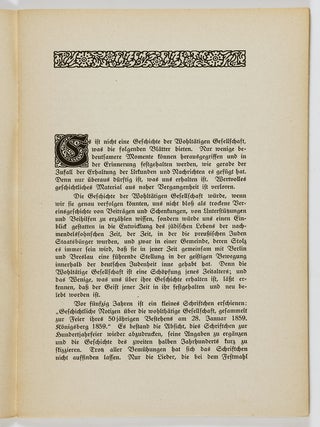 Zur Feier des hundertjährigen Bestehens der Wohltätigen Gesellschaft zu Königsberg i. Pr. 29. Januar 1809-1909 (Celebration the 100th Anniversary of the Charitable Society in Königsberg in Prussia)