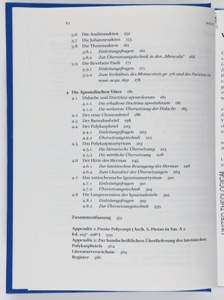 Parabiblica Latina. Studien zu den griechisch-lateinischen Übersetzungen parabiblischer Literatur unter besonderer Berücksichtigung der apostolischen Väter = Parabiblica Latina. Studies on the Greek-Latin translations of parabiblical literature with special attention to the apostolic fathers
