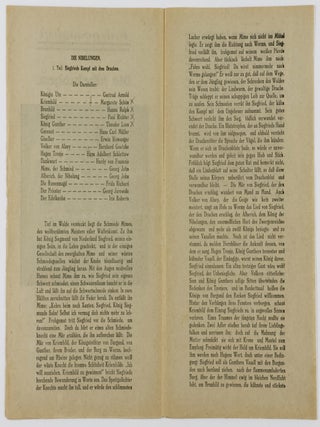 Die Nibelungen (4 Austrian Theatrical Programs)