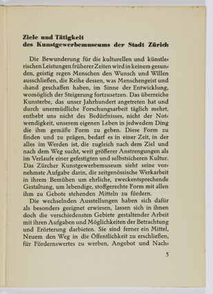 Ausstellung Schweizer Architektur und Werkkunst 1920/1936 (Exhibition Swiss Architecture and Werkkunst)
