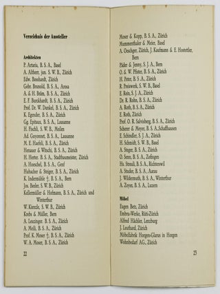 Ausstellung Schweizer Architektur und Werkkunst 1920/1936 (Exhibition Swiss Architecture and Werkkunst)