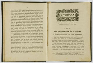 Die Kabbalah. Einführung in die jüdische Mystik und Geheimwissenschaft (The Kabbalah. Introduction into the Jewish Mystic and Secret Sciences)